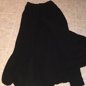YSL Saint Laurent Runway open leg split maxi skirt